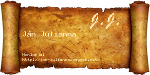Ján Julianna névjegykártya